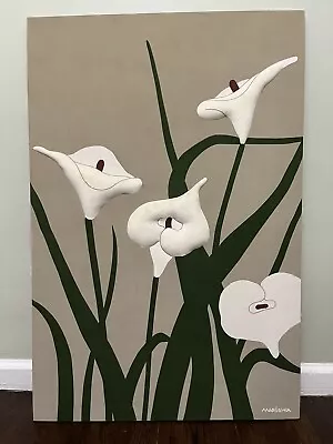 Marushka Calla Lily Lilies Wall Art 3D Vintage Screen Print Canvas 24  X 36  • $129.95