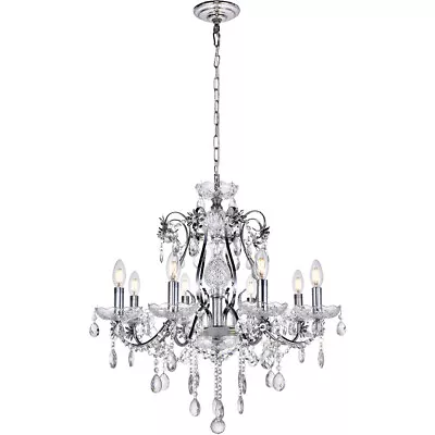 Elegant Lighting LD4005D26C 25 X 26 In. Voltaire Collection Chrome Chandelier • $298