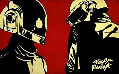 DAFT PUNK MUSIC BAND HELMETS -   LARGE WALL ART CANVAS PICTURE 20x30INCH • £20
