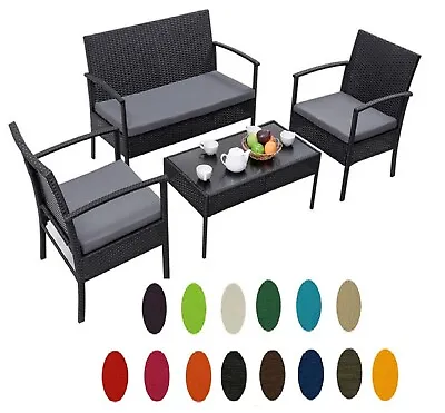 Replacement 3pc Rattan Chair Cushion Set Outdoor Garden Sofa Seat Pad Made In UK • £14.97