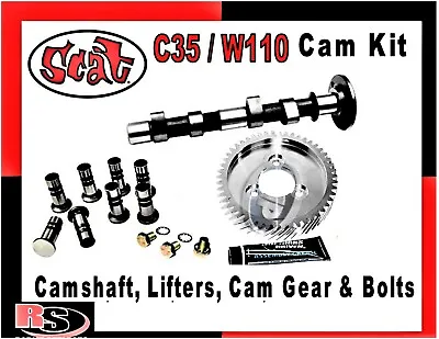 VW SCAT C35/W110 CAM KIT W/CAM GEAR LIFTERS TYPE 1 2 3 1600cc UP RADKE C35KIT • $203.97