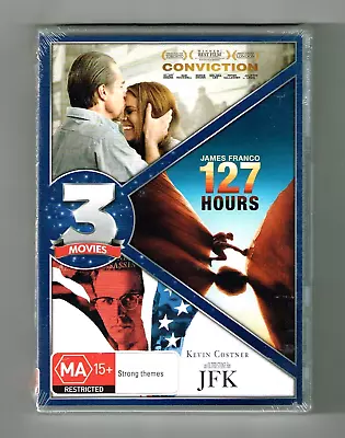 Conviction / 127 Hours / JFK DVD (3-Movie Collection) 3-Disc Brand New & Sealed • $14.95