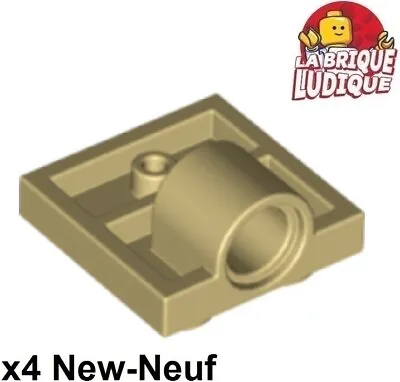 LEGO - X4 Flat Modified 2x2 Pin Hole 1 Hole Beige/Tan 10247 New • $3.87