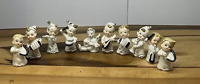 Set Of 10 Vintage 1940's Japan Hand Painted Porcelain Musical Angel Figurines • $95