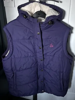 Super Condition Lazy Jacks Purple Gilet Size L 12-14 Fleece Fur Lined Bodywarmer • £29.99