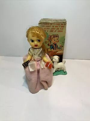 Vintage Mary Had A Little Lamb Doll  Windup Japan 1970’s W/Box . • $49.70