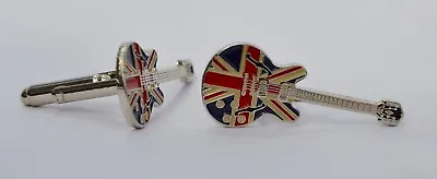 Noel Gallagher Oasis Union Jack Epiphone Guitar Quality Enamel Cufflinks • £7.99