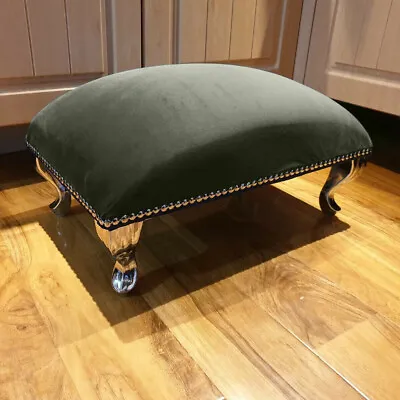 £49.94 • Buy Plain Top Upholstered Footstool Fabric Pouffe Foot Stool Seat Small Bench