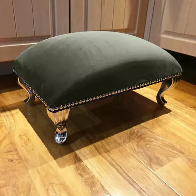 £49.94 • Buy Plain Top Upholstered Footstool Fabric Pouffe Foot Stool Seat Small Bench