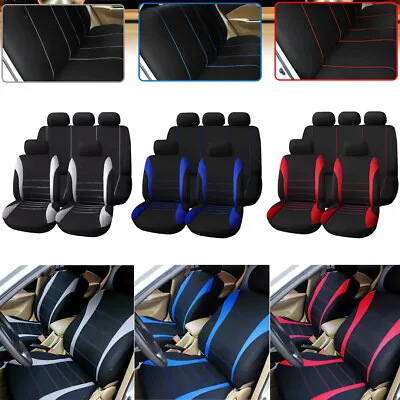 $38.35 • Buy Car Auto Seat Covers 9 Set Full Car Styling Seat Covers For Interior Accessories