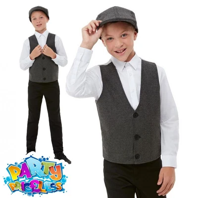 £12.99 • Buy Kids Gangster Boys Costume Kit 1920s Peaky Blinder Fancy Dress Childs Outfit Set