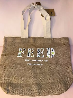 Feed For Clairins Burlap Shopping Reusable Grocery Tote Bag (Read) • $15.99