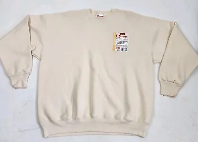 Vintage Hanes Premium Weight Crewneck Sweatshirt Mens XL Cream / Beige New • $19.99