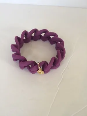 Marc By Marc Jacobs Rubber Katie Purple  Bracelet W Logo Charm • $19