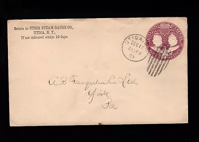 STEAM Utica Steam Gauge Co NY Fancy Grid Cancel Columbian PSE 1893 Cover 7A • $29.50