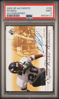 2002 SP Authentic 195 Ed Reed Autograph PSA 9 Auto /1150 RC Rookie Low Pop HOF • $225