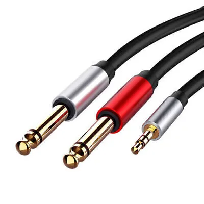 3.5mm 1/8  TRS To Dual 6.35mm 1/4  TS Mono Stereo Y-Cable Splitter Cord [5FT] • $8.88