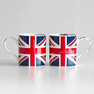 Set Of 4 Union Jack Coffee Mugs 350ml UK Great British Flag Tea Hot Drinks Cups • £20.89