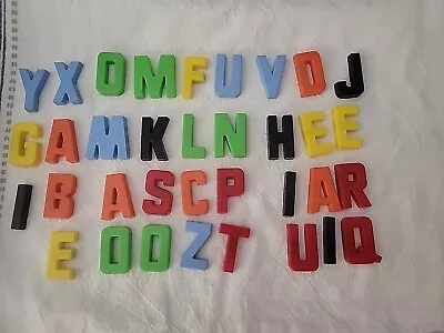 Vintage Lot Of Mixed Color Plastic Magnetic Fridge Alphabet Letters Numbers 35pc • $12.99