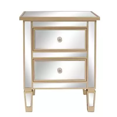 Outopee Nightstand 24 H X 19.68 W X 15.75 D 2-Drawer Silver/Gold W/ 2-Drawers • $163.14