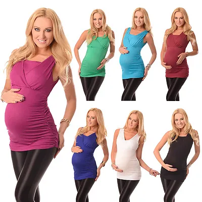 2in1 Maternity & Nursing Top Pregnancy Breastfeeding Size 8 10 12 14 16 18 7005 • £6.98