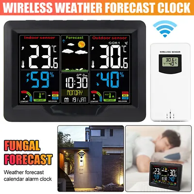 New Weather Station Wireless With Outdoor Indoor Sensor Colour Display Screen • £25.59