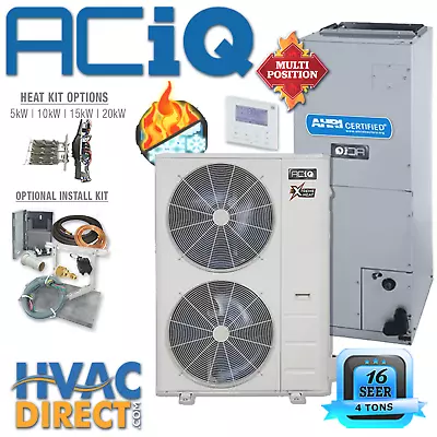 ACiQ 4 Ton Ducted Inverter Heat Pump Split System Central Air Con Kit - 16 SEER • $3895