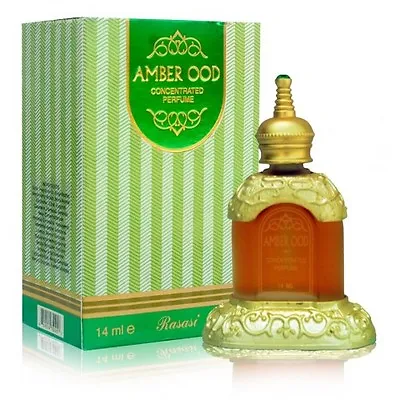 Amber Oud Halal Attar By Rasasi Perfume Oil 14ml - Oud/Rose/Musk100%Original  • £14.99