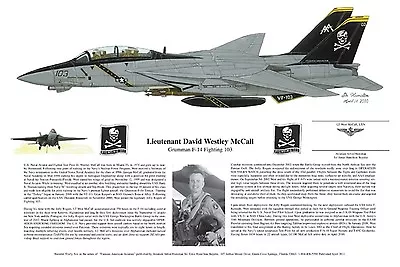 F-14 Art Print Signed By Gulf War Pilot Aviation Art Ernie Boyette • $60