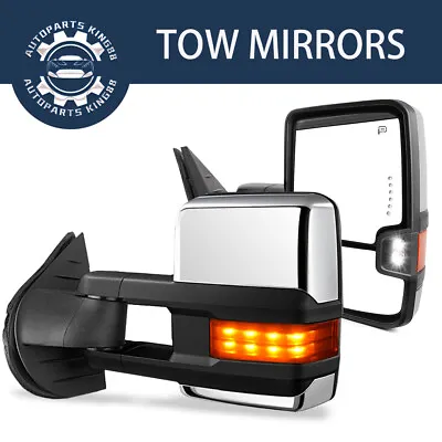 Left+Right Tow Mirrors For 07-13 Chevy Silverado 1500 2500HD 3500HD Power Heated • $117.89