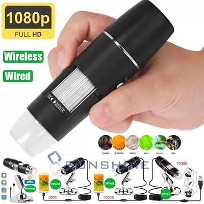 500X 1000X 1600X Wireless/Wired HD 1080P Microscope USB Magnifier Endoscope Cam • $21.75