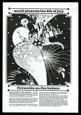 1978 Macy's Department Store NYC July 4th Fireworks Show Art Vintage Print Ad • $29.97