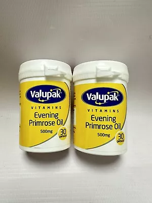 2 X Valupak Vitamins Evening Primrose Oil 500mg 30 Capsules • £7.99