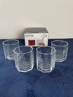 Dansk International Summerhouse Octagonal Juice Glasses 5 Oz Set Of 4 NIB • £26.99