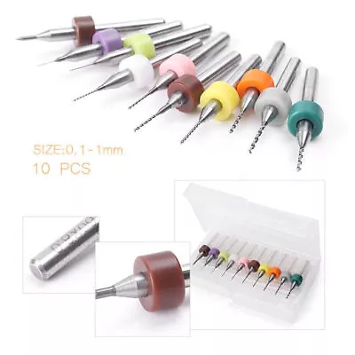 10PCS PCB CNC Print Circuit Board Carbide Micro Drill Bit Set Tool 0.1mm-1.0mm • $9.13
