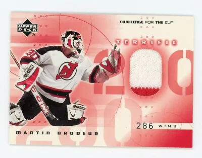 2001-02 Upper Deck Challenge For The Cup MARTIN BRODEUR Devils GAME JERSEY • $15