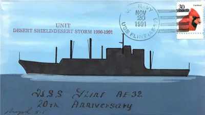 USS Flint AE32 1991 Rogak Cover (0031991AE32003) • $4