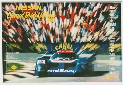 Original Vintage Poster GP MIAMI RACING NISSAN CAMEL 1989 Stahl • $35