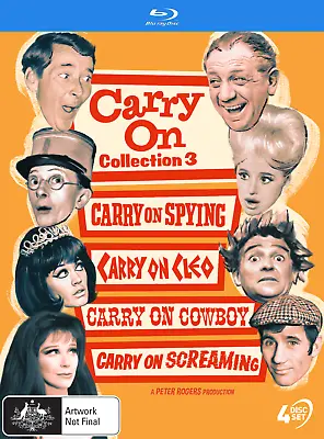 CARRY ON Film Collection 3 Blu-Ray (Spying/Cleo/Cowboy/Screaming) New Limited ED • £40.95