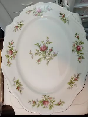 13  Johann Haviland Bavaria Germany Platter Pink Moss Rose Scallop Gold Trim • $12.31