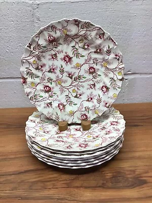 8 Copeland Spode Rosebud Chintz Plates 8  Salad Dessert • $57.99