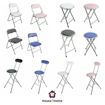 £14.95 • Buy Folding Breakfast Bar Stool Foldable Padded Chair Seat Garden Party Office Event