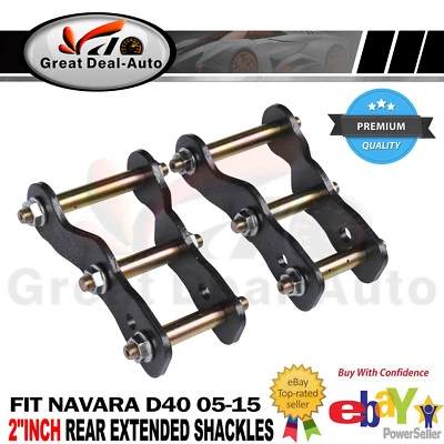 For Nissan Navara D40 Rear Extended 2  Inch Shackles Lift Kit  Greasable 05-15 • $97