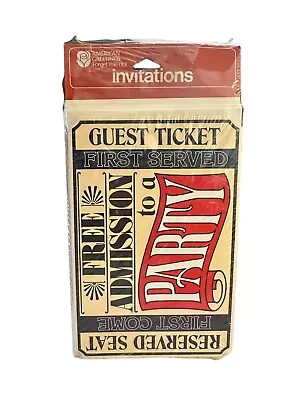 Vintage Hallmark Party Invitations “free Admission” Reserved Seats Ticket Stub • $9.95