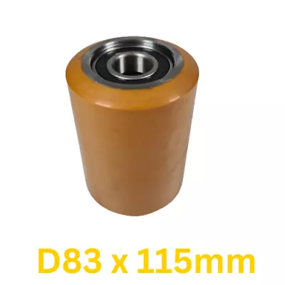 D83x115mm PALLET TRUCK LOAD ROLLERS Polyurethane On Steel Core - D25mm Bearings • £15