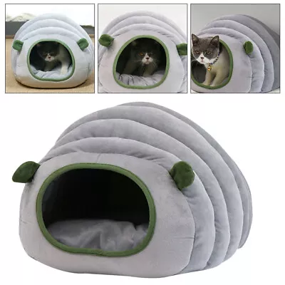 Cat Pouch Bed Cosy Grey Fleece Pet Hideaway Kitten Sleeping Soft Cave House USA • $29.90