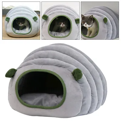 Small Cat Pouch Bed Cosy Fleece Pet Hideaway Kitten Sleeping Soft Cave House Dog • $12.99