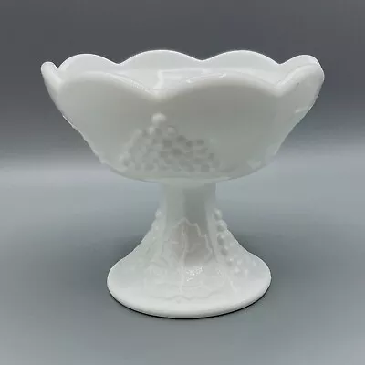 Vintage Indiana Colony Milk Glass Candle Holder : Pedestal Grape Harvest Taper • $9.99