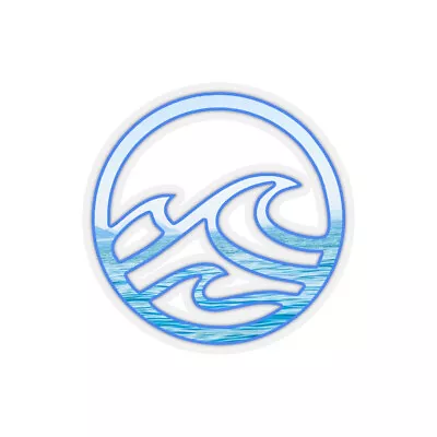 Ocean Wave Sticker Beach Water Circle Laptop Cup Car Vehicle Window Bumper Decal • $5