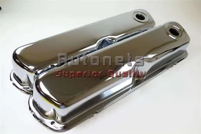 Chrome Small Block Ford Valve Cover 260 289 302 351W 5.0L Mustang Tall SBF Rod • $55.96